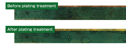 Before plating treatment/After plating treatment